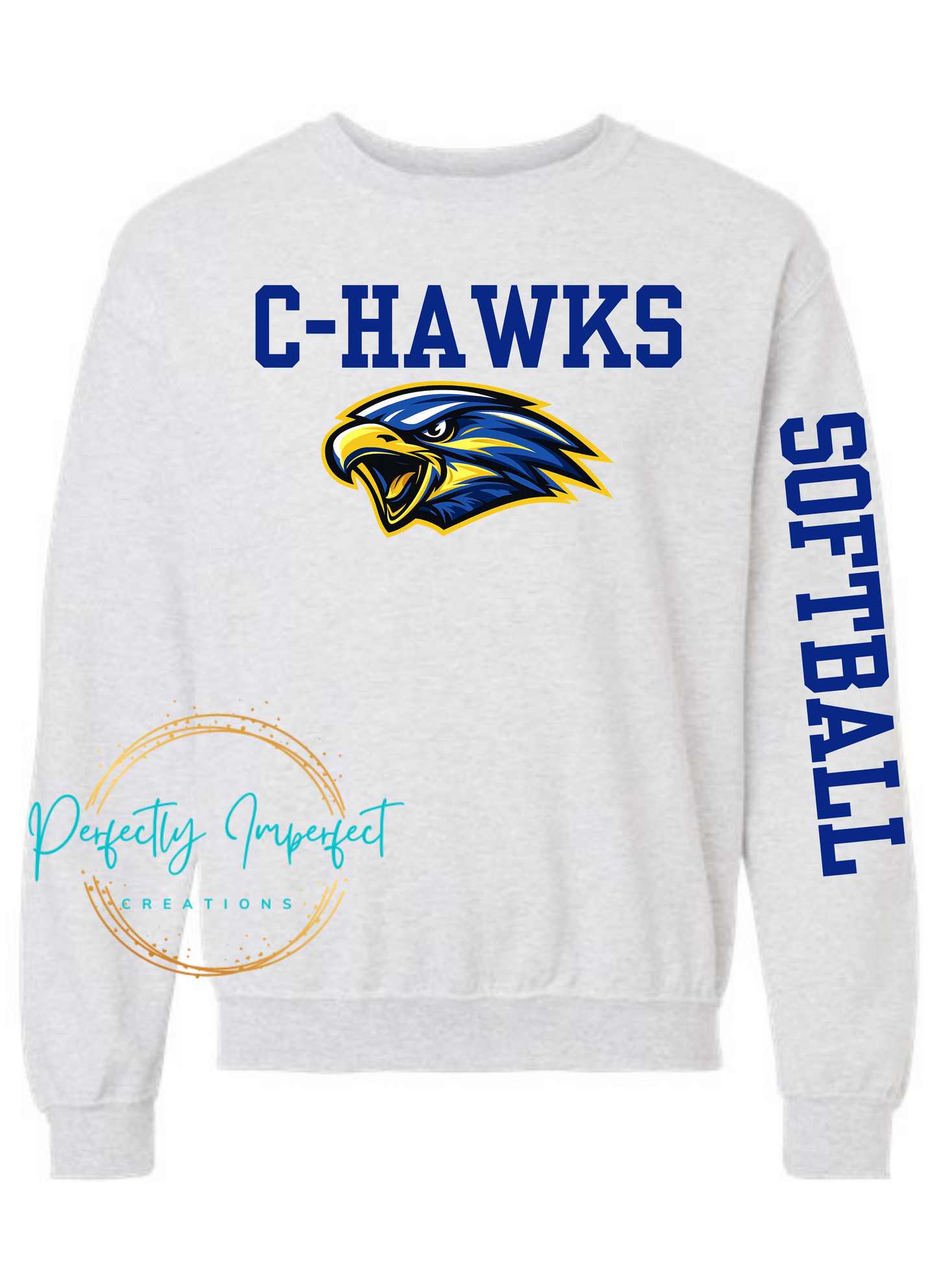 Varsity Hawks Basic Crew With Arm Design