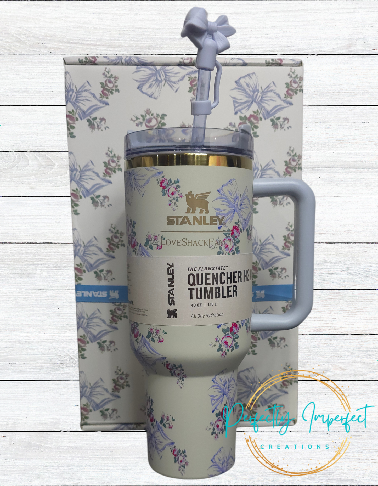 Blue Floral 40oz Tumbler