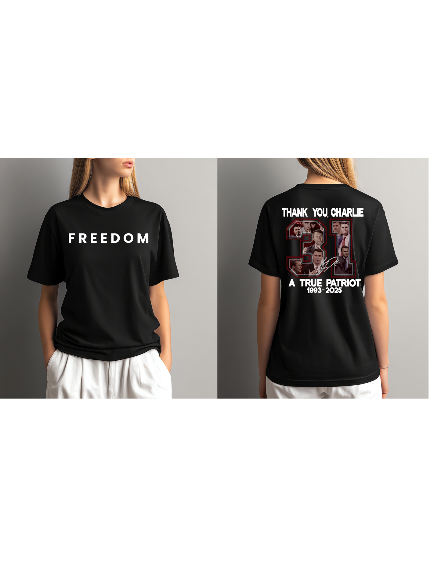 Charlie Freedom Black & Red Gildan