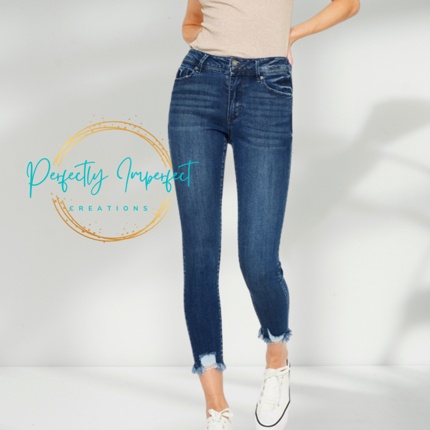 Kan Can High Rise Ankle Skinny Jeans