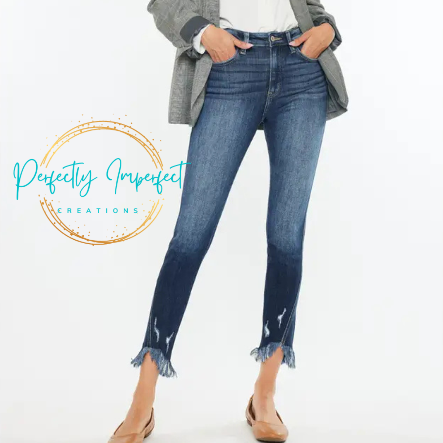 Kan Can Dark Wash Skinny Ankle