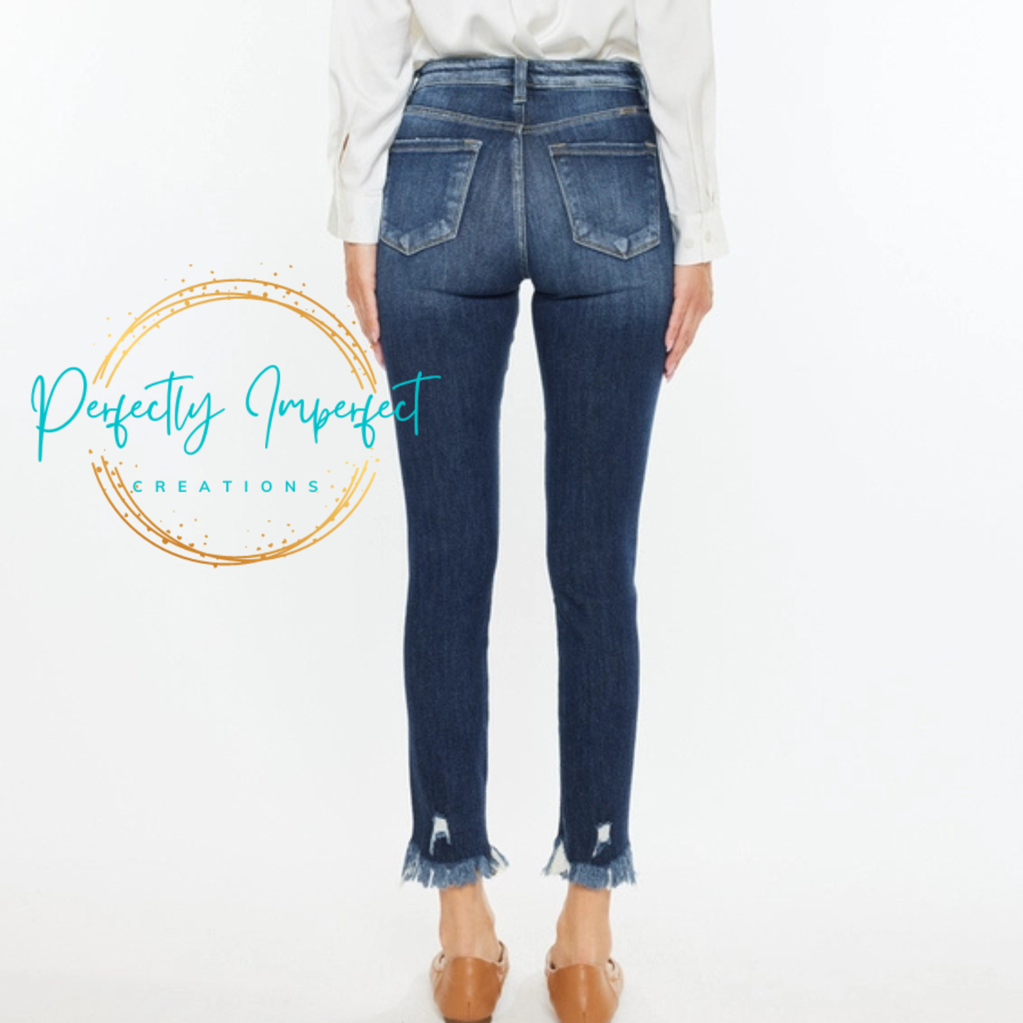 Kan Can Dark Wash Skinny Ankle