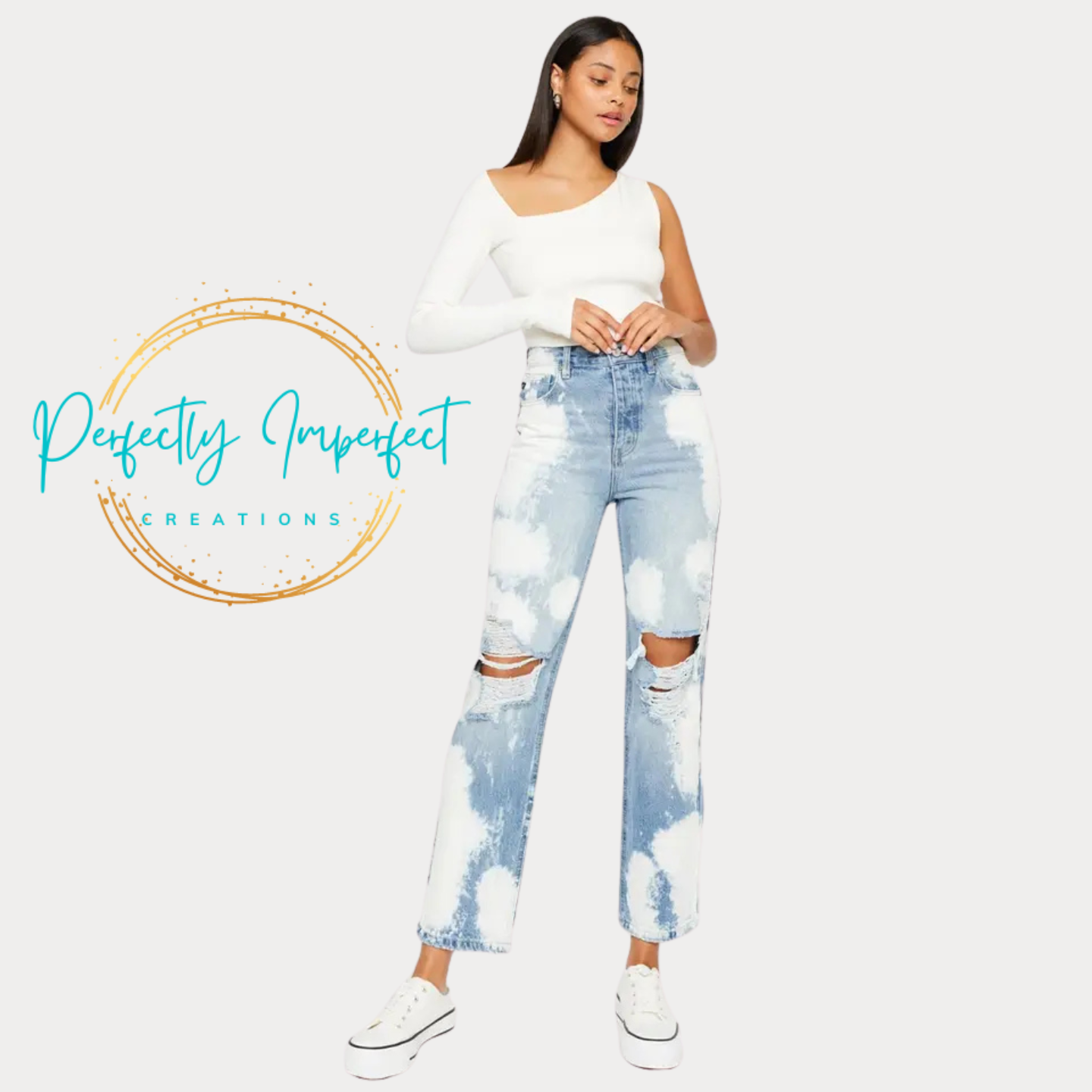 Kan Can 90's Boyfriend Bleached jeans
