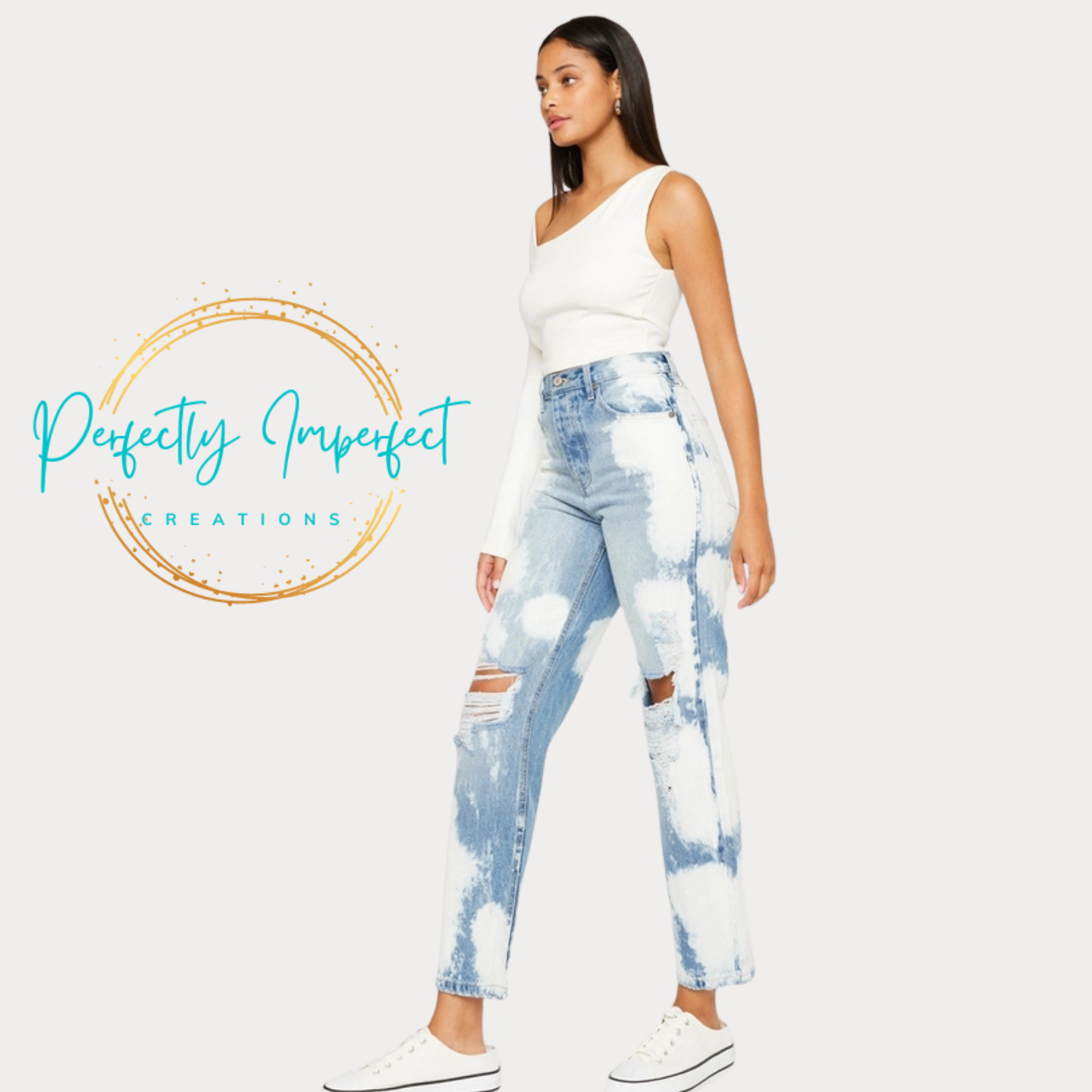 Kan Can 90's Boyfriend Bleached jeans