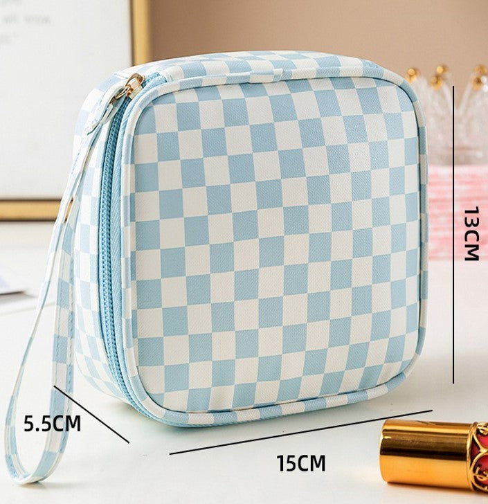 Travel Checker Makeup Pouch