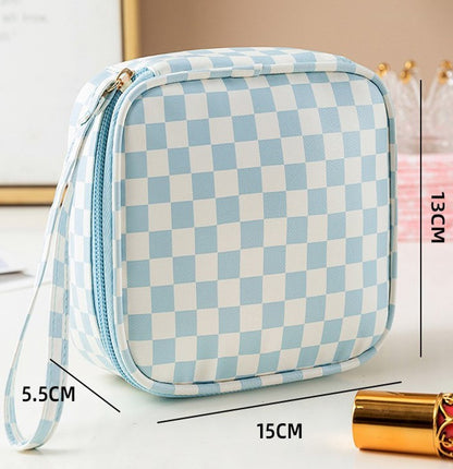 Travel Checker Makeup Pouch