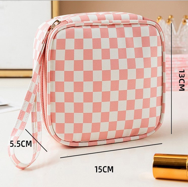 Travel Checker Makeup Pouch