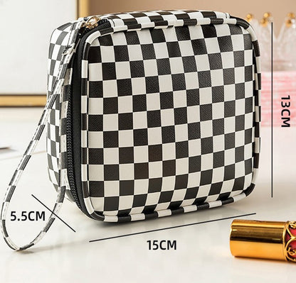 Travel Checker Makeup Pouch