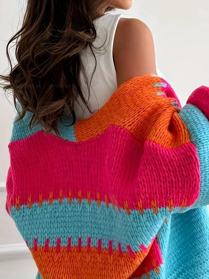 Color block Knit Cardigan