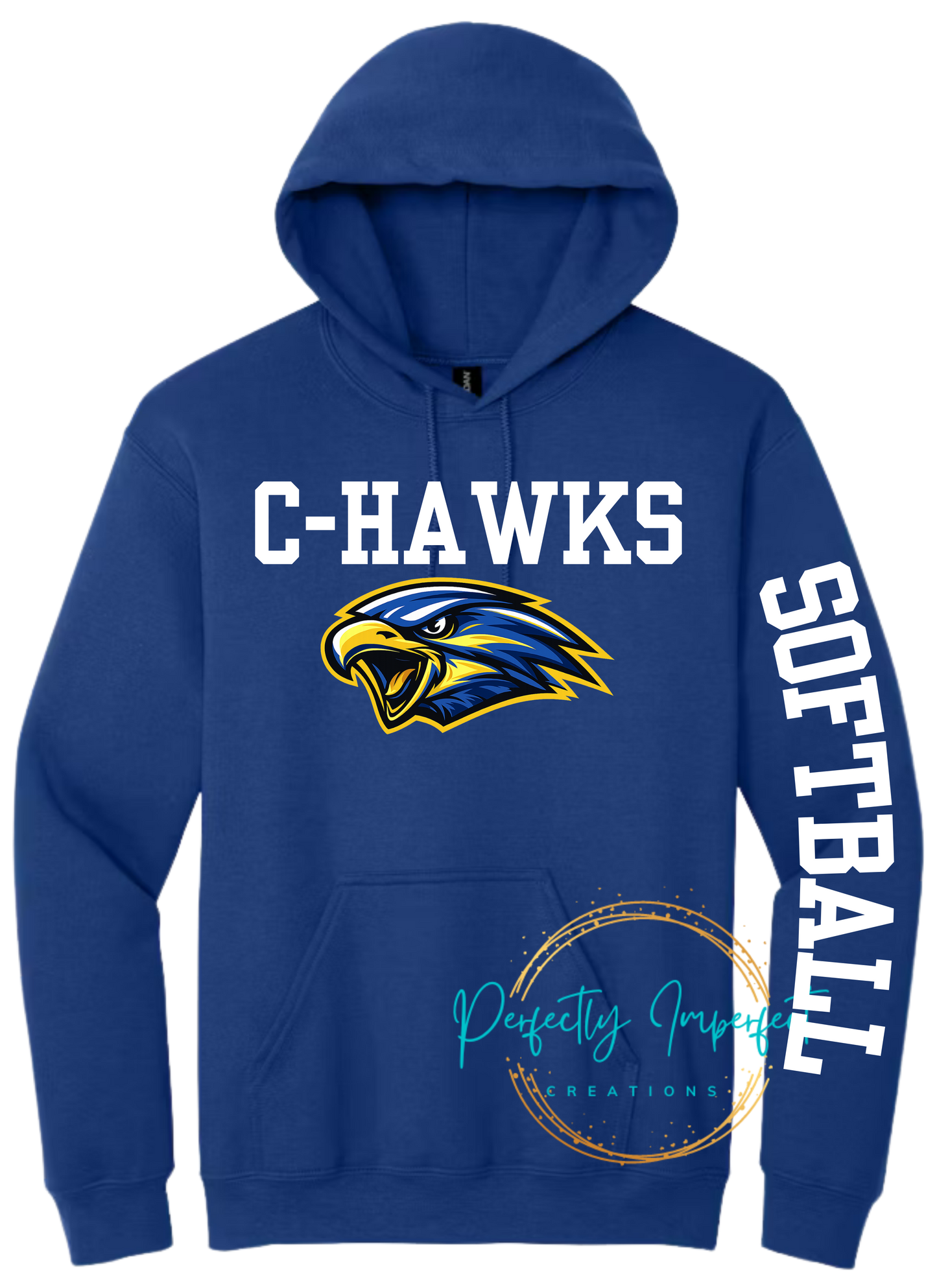 Varsity Hawks Basic Hoodie With Arm Design