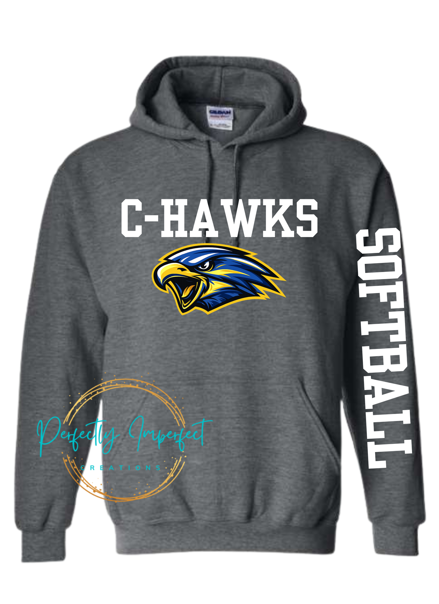 Varsity Hawks Basic Hoodie With Arm Design