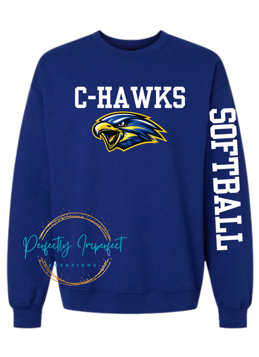 Varsity Hawks Basic Crew With Arm Design