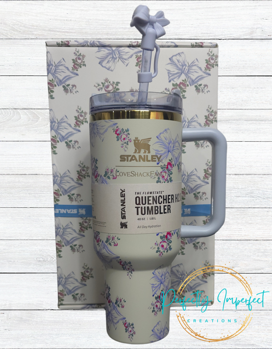 Blue Floral 40oz Tumbler
