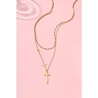 Layered Cross Necklace