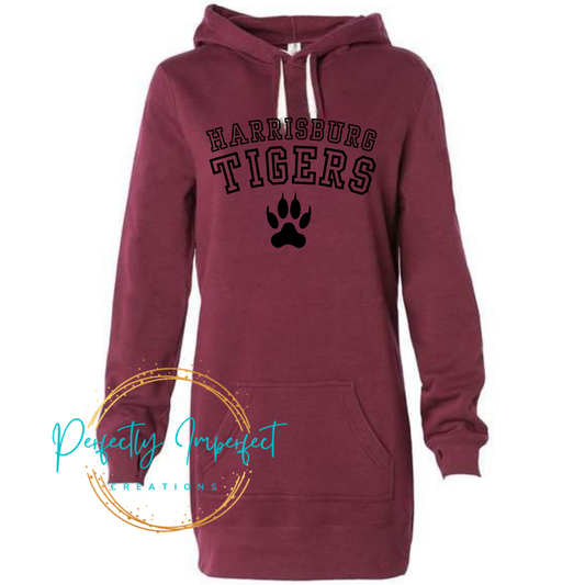 Maroon Hoodie Dress