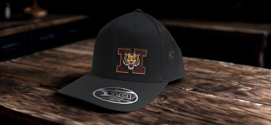 Black Embroidered Patch Cap